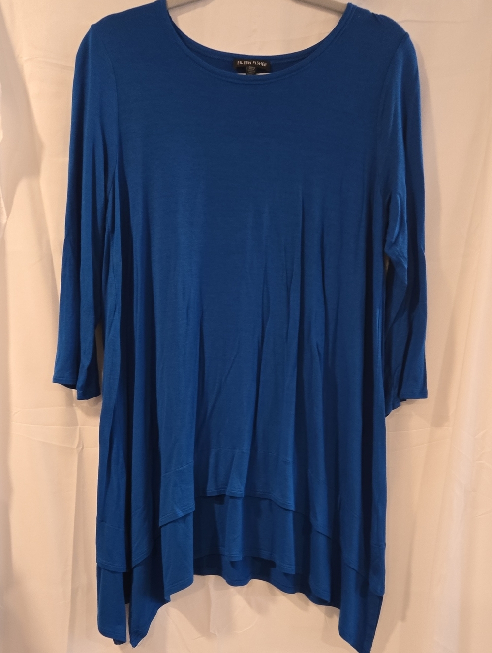 Eileen Fisher Cobalt Blue 3/4 Sleeve Swing Tunic